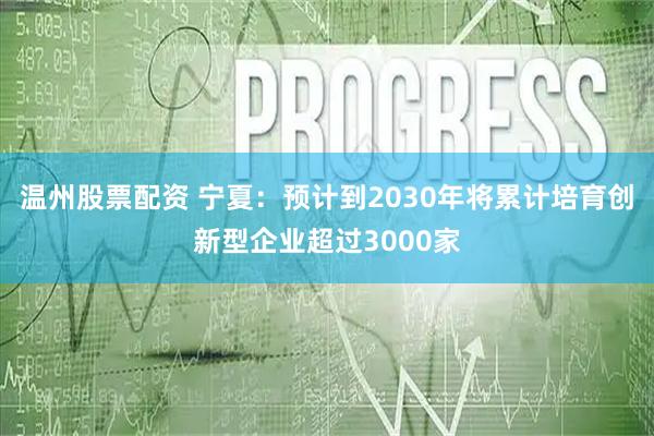 温州股票配资 宁夏：预计到2030年将累计培育创新型企业超过3000家