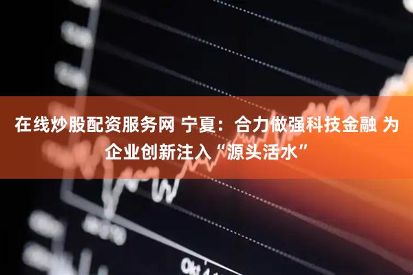 在线炒股配资服务网 宁夏：合力做强科技金融 为企业创新注入“源头活水”